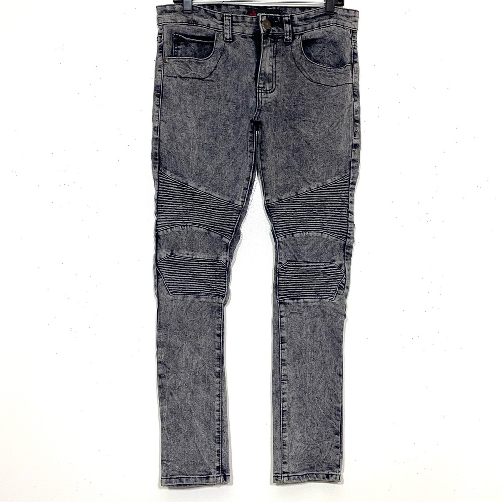 Swiss Cross skinny fit jeans GRAY distressed 5 pocket size 30/32L relaxed denim